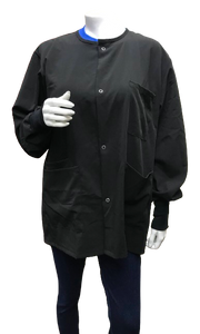Echocardiography Scrub Jacket, Black (DMS 340)