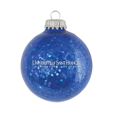 Sparkle Glass Ball Ornament, Blue