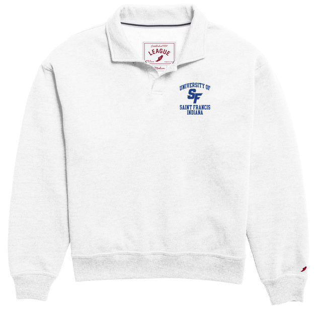 Victory Springs Ladies Collar Pullover | Heather Varsity White