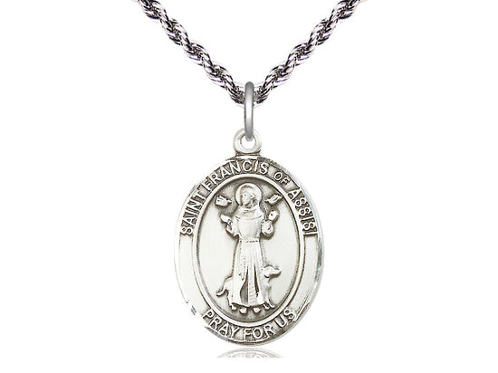 St. Francis Oval Pendant Chain | Pewter