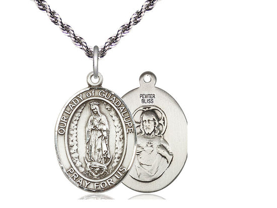 Our Lady of Guadalupe Pendant Chain | Pewter