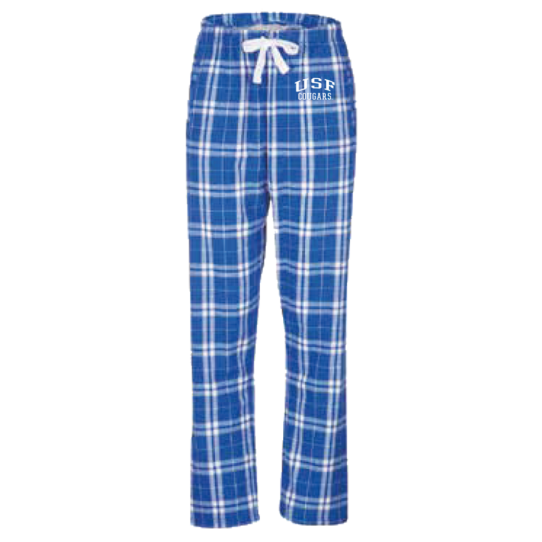 Haley Flannel Pant, Royal Silver Plaid